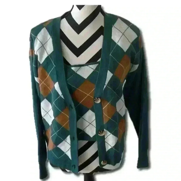 Willow & Wind womens cropped cardigan sweater set; size L - Picture 1 of 6
